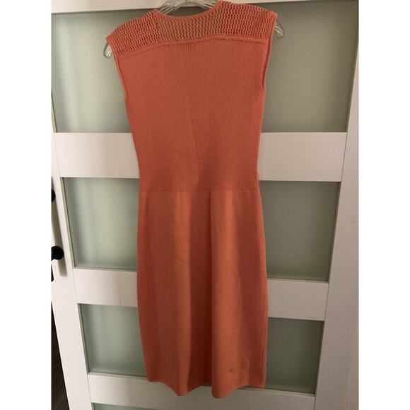 St. John Vintage Santana Coral Knit Belted Short Sleeve Sweater Dress Green Sz S - Picture 7 of 13